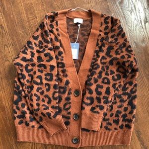 Universal thread- leopard grandpa cardigan